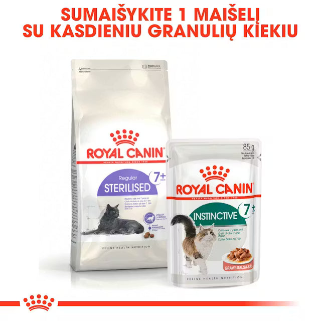 Sterilised 7+ sausas pašaras katei