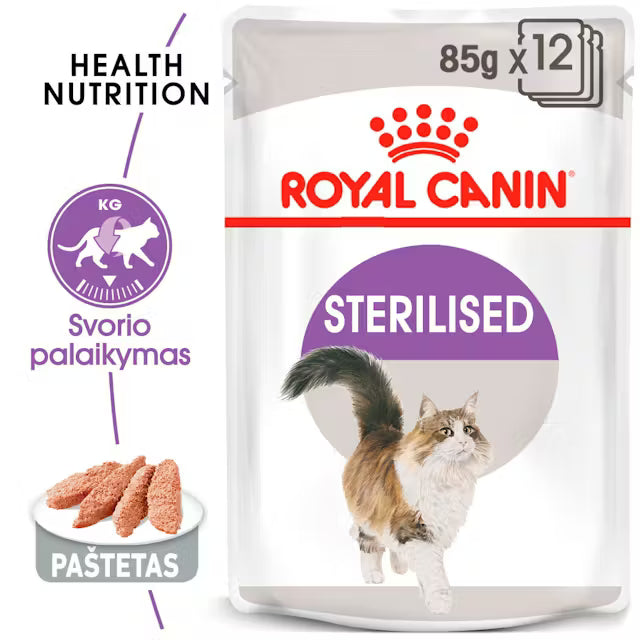 Sterilised Loaf - Drėgnas Pašaras Sterilizuotoms Katėms Paštetas 12x85g