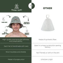 100% Wool Sauna Hat - Sauna Boss | Premium Sauna Accessory