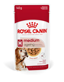 Royal Canin SHN Medium Ageing 10+ In Gravy - Drėgnas Pašaras Vidutinių Veislių Vyresnio Amžiaus Šunims 10x140g