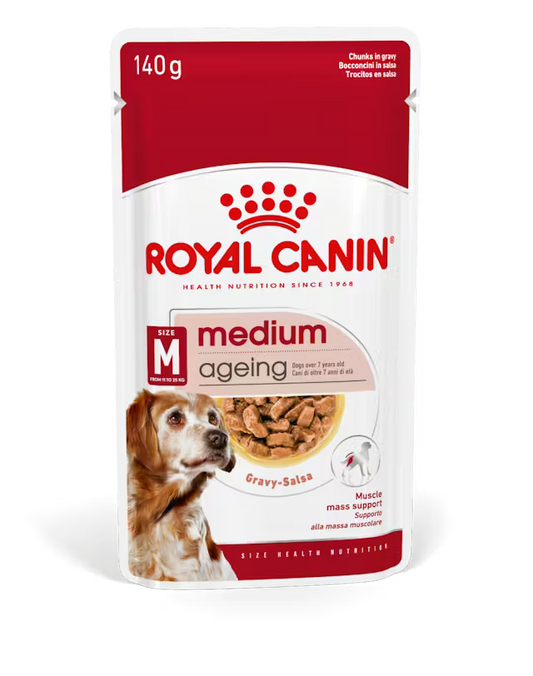Royal Canin SHN Medium Ageing 10+ In Gravy - Mokra Karma dla Starszych Psów Ras Średnich 10x140g