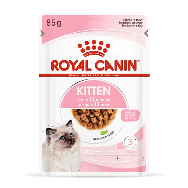 KITTEN Chunks in gravy drėgnas pašaras katei