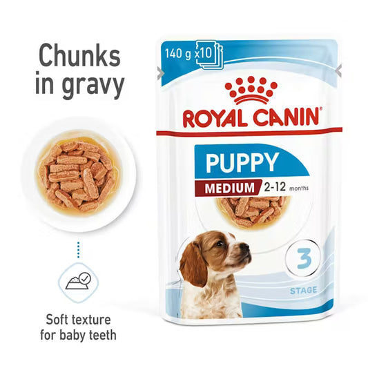 Royal Canin Puppy Medium Chunks in Gravy karma mokra – dla szczeniąt ras średnich