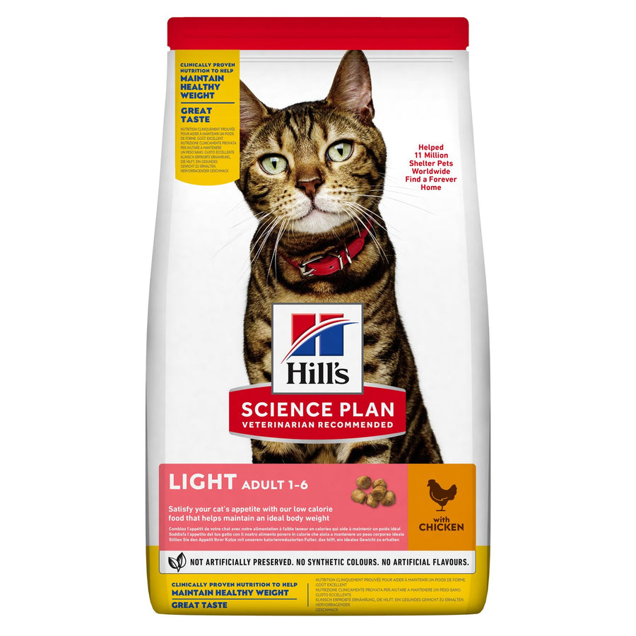 Hill's Science Plan Light Adult sausas kačių maistas su vištiena, 1,5 kg