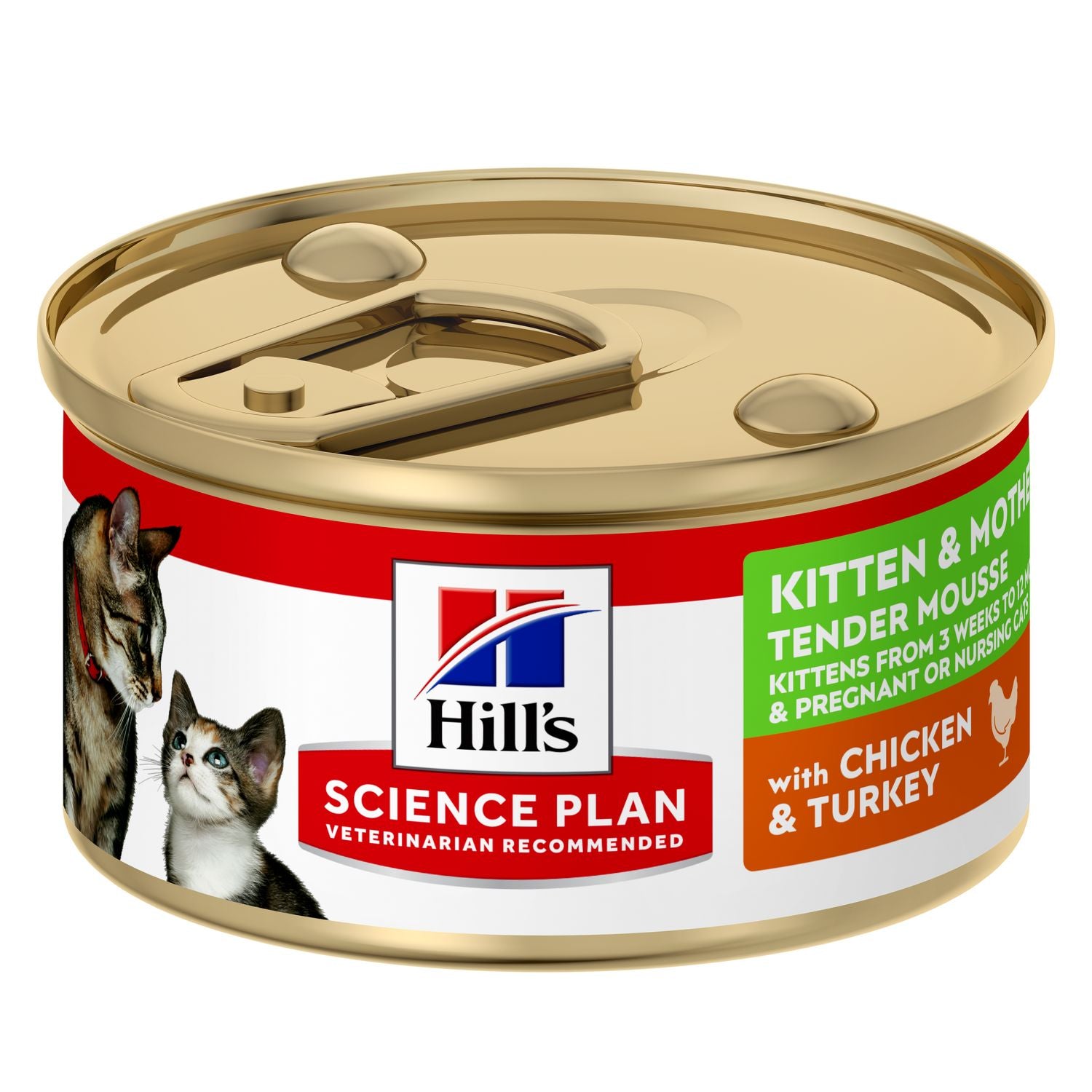 Hill's Science Plan Kitten & Mother kačiukų ėdalas su vištiena ir kalakutiena, 85 g