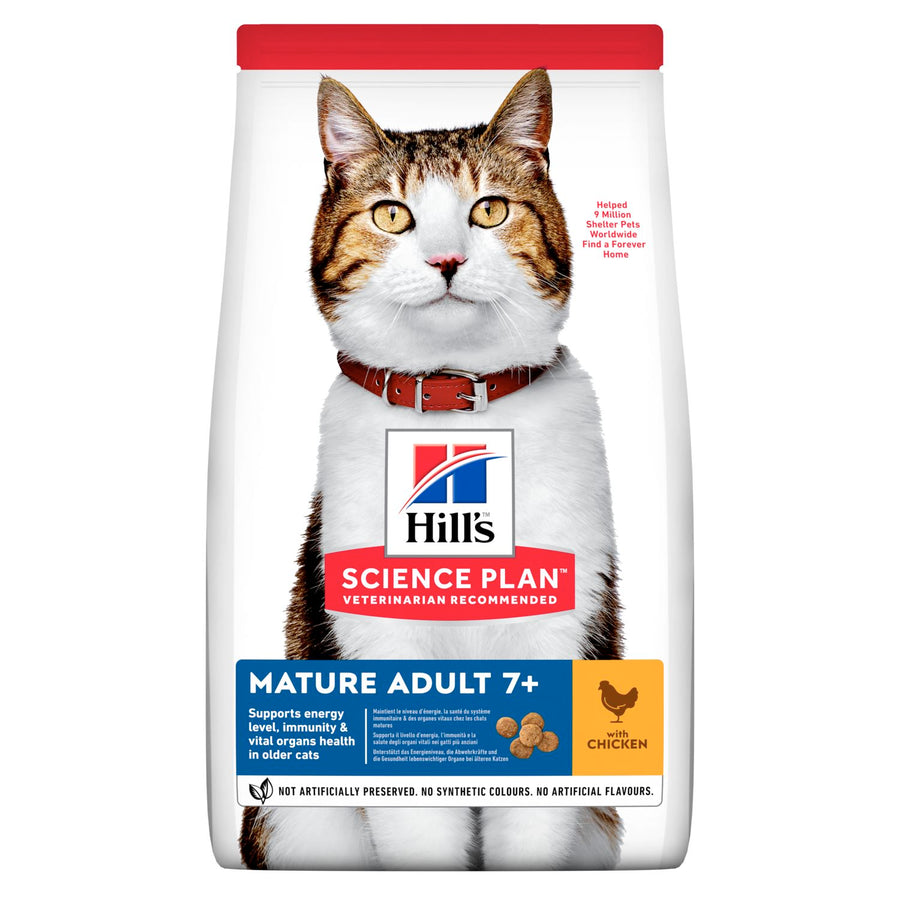 Hill's Science Plan Mature Adult 7+ sausas kačių maistas su vištiena, 300 g